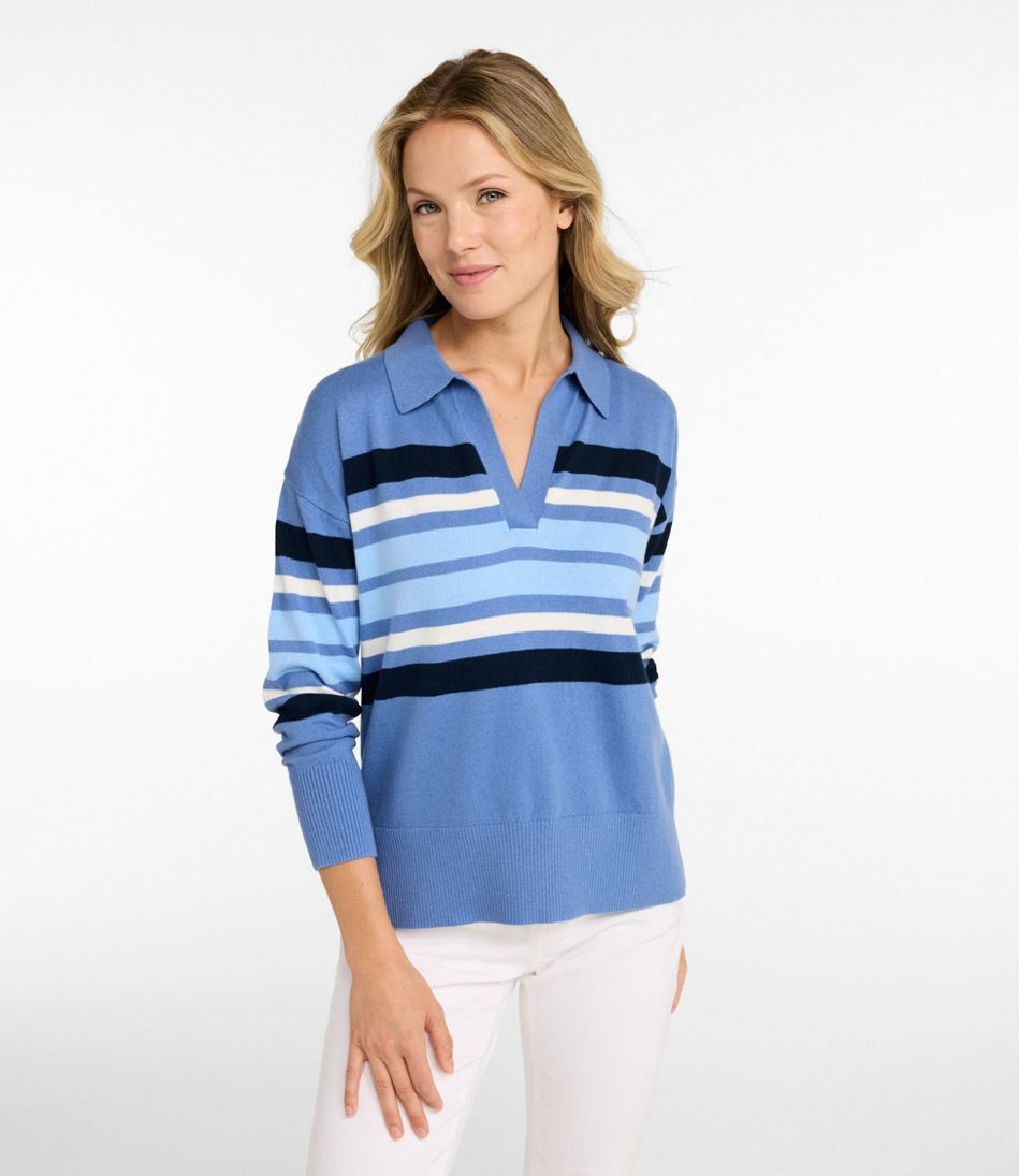Women's Cotton/Cashmere Sweater, Polo Stripe - L.L.Bean Top Pick