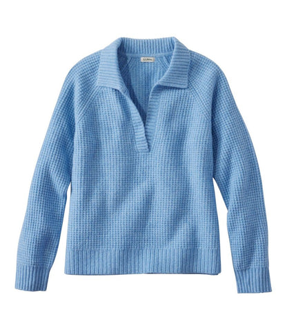 Women's SuperSoft Waffle Sweater, Polo - L.L.Bean Premium