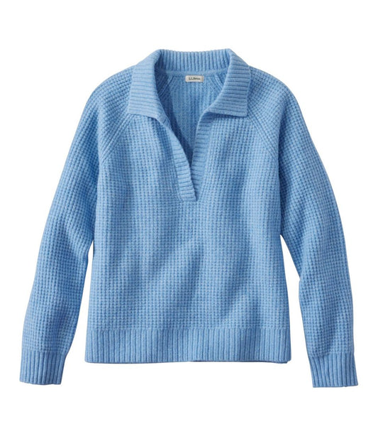 Women's SuperSoft Waffle Sweater, Polo - L.L.Bean Premium