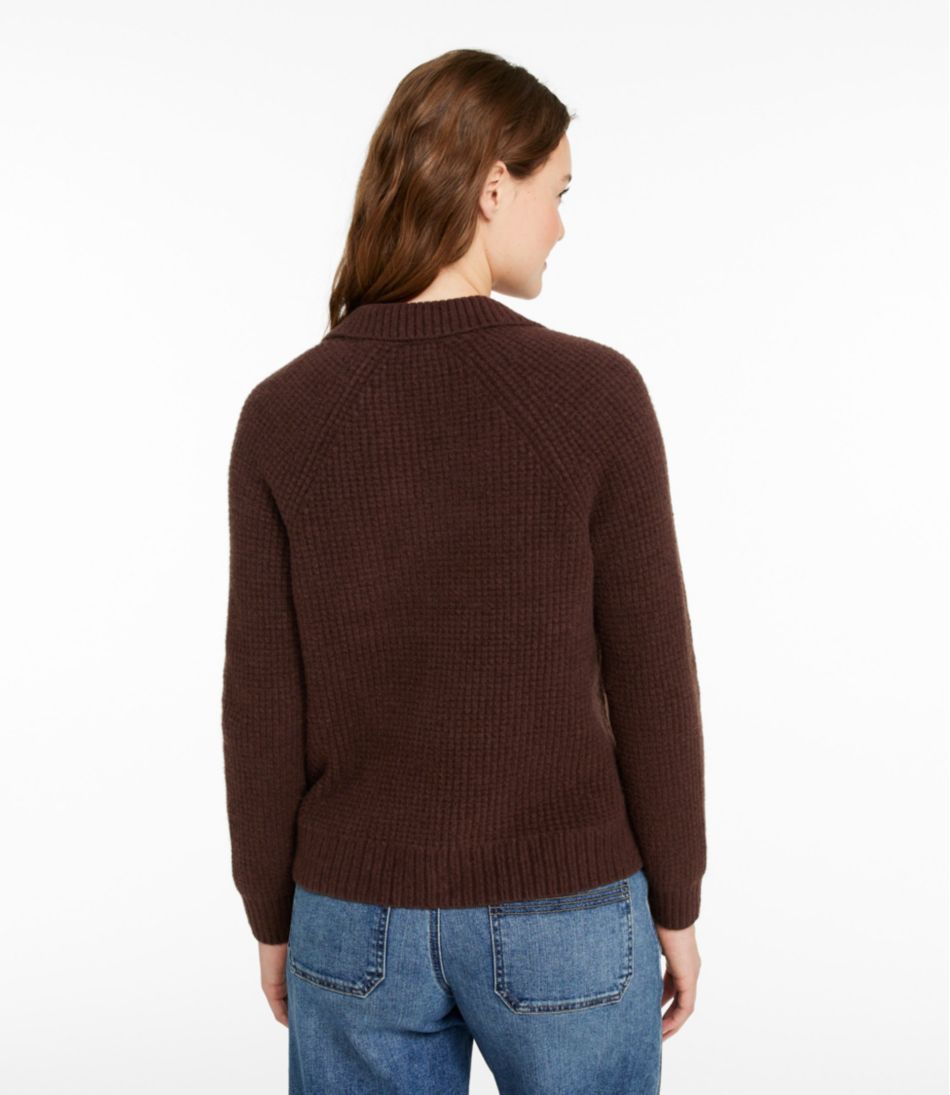 Women's SuperSoft Waffle Sweater, Polo - L.L.Bean Premium