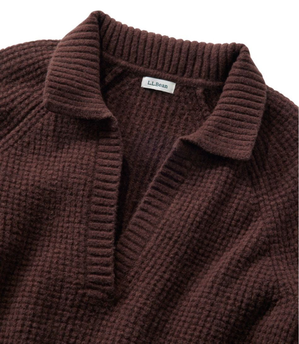 Women's SuperSoft Waffle Sweater, Polo - L.L.Bean Premium