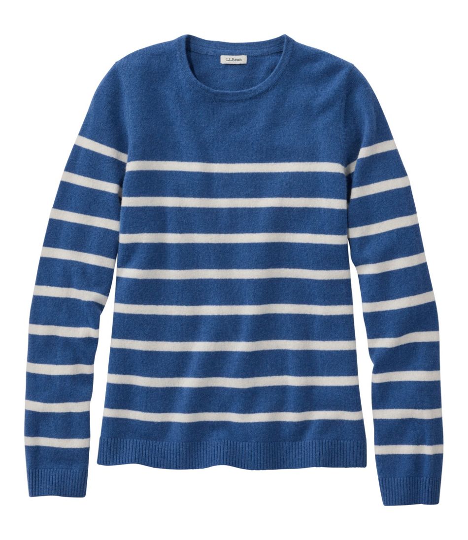 Women's Classic Cashmere Sweater, Crewneck Stripe - L.L.Bean Trending