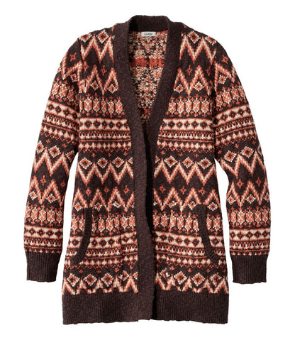 Women's Cotton Ragg Sweater, Open Cardigan Fair Isle - L.L.Bean Classic