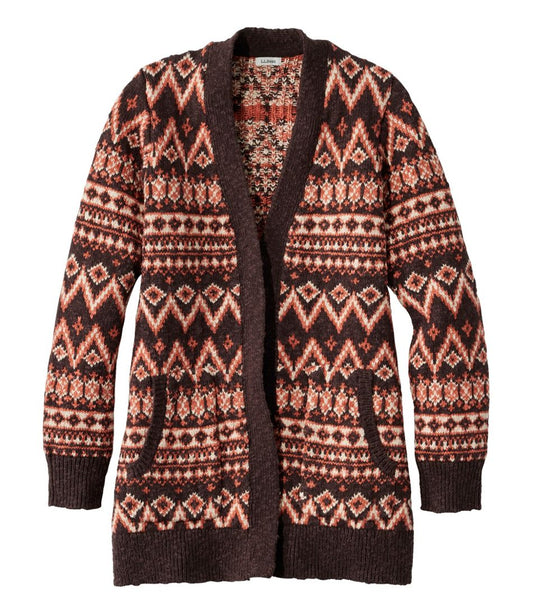 Women's Cotton Ragg Sweater, Open Cardigan Fair Isle - L.L.Bean Classic