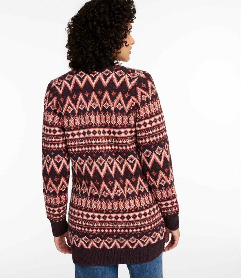 Women's Cotton Ragg Sweater, Open Cardigan Fair Isle - L.L.Bean Classic