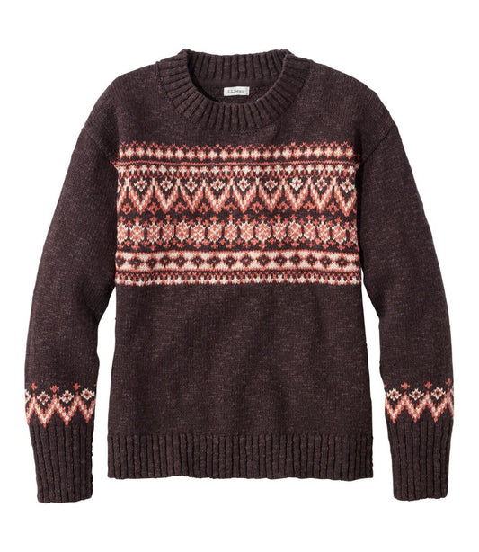 Women's Cotton Ragg Sweater, Crewneck Fair Isle - L.L.Bean Essential