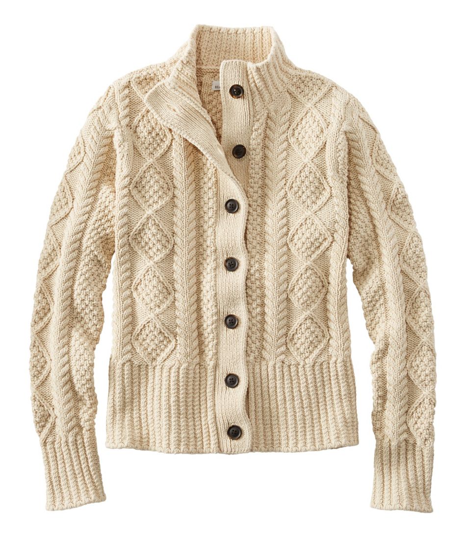 Women's Signature Cotton Fisherman Sweater, Short Cardigan - L.L.Bean Everyday