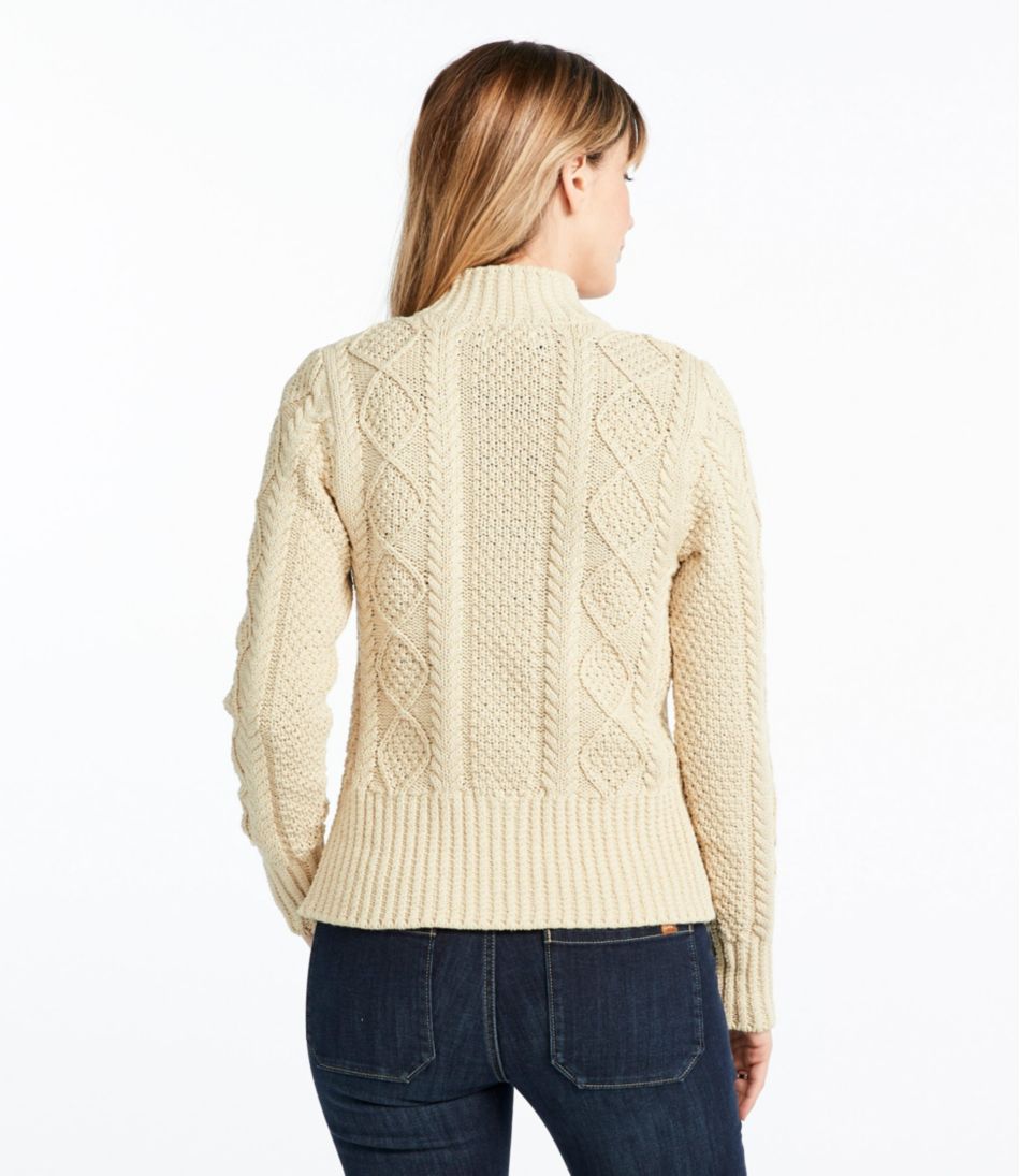Women's Signature Cotton Fisherman Sweater, Short Cardigan - L.L.Bean Everyday