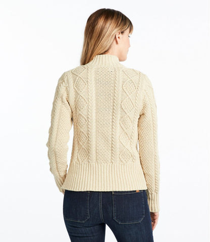 Women's Signature Cotton Fisherman Sweater, Short Cardigan - L.L.Bean Everyday