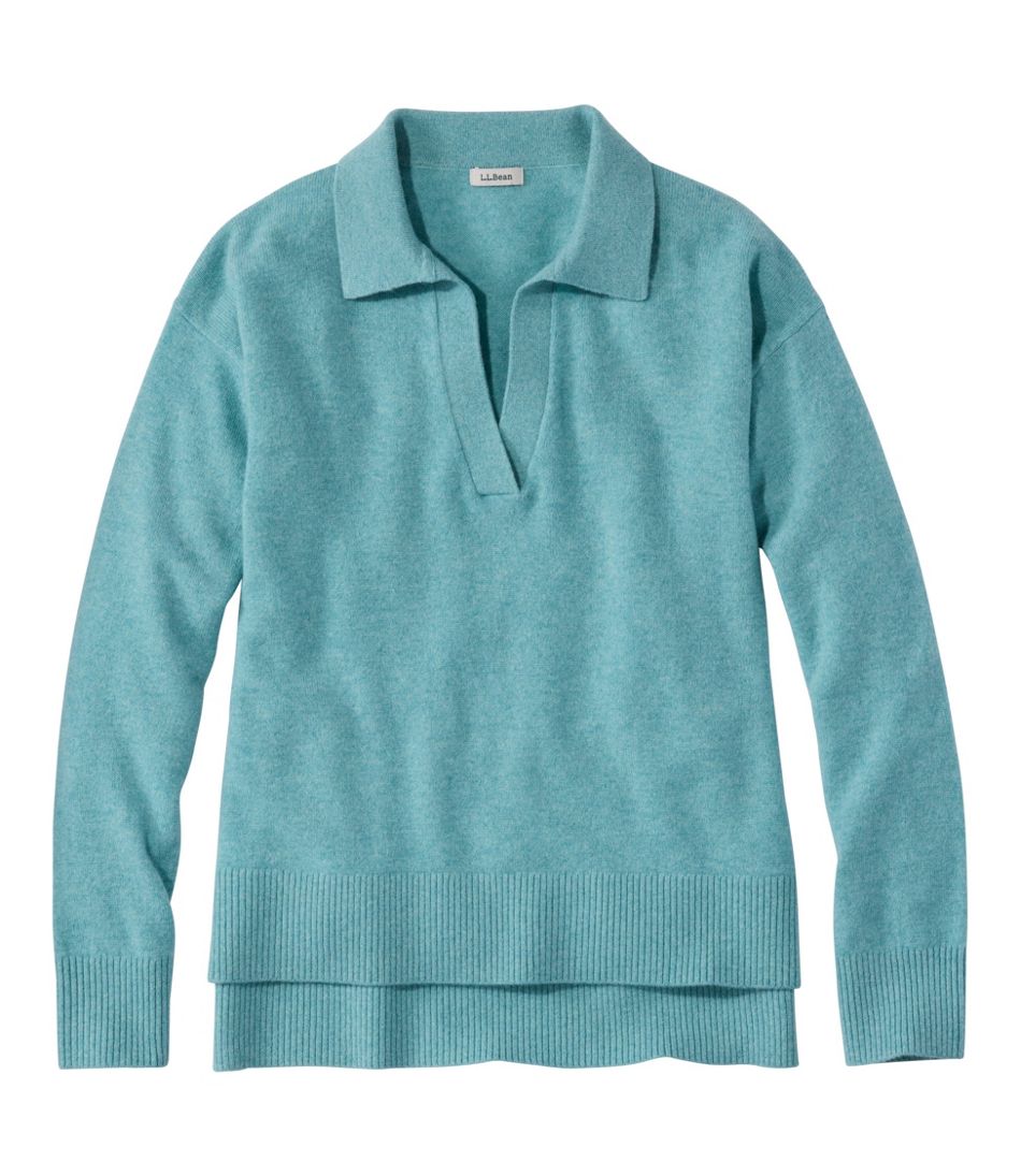 Women's Classic Cashmere Sweater, Relaxed Polo - L.L.Bean Latest