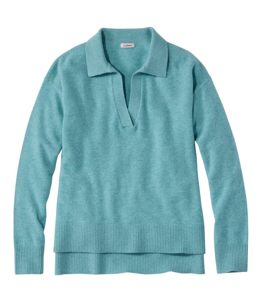 Women's Classic Cashmere Sweater, Relaxed Polo - L.L.Bean Latest