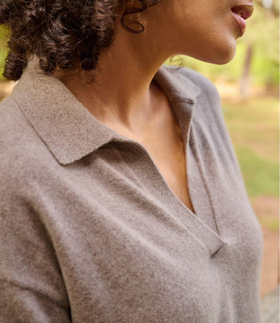 Women's Classic Cashmere Sweater, Relaxed Polo - L.L.Bean Latest