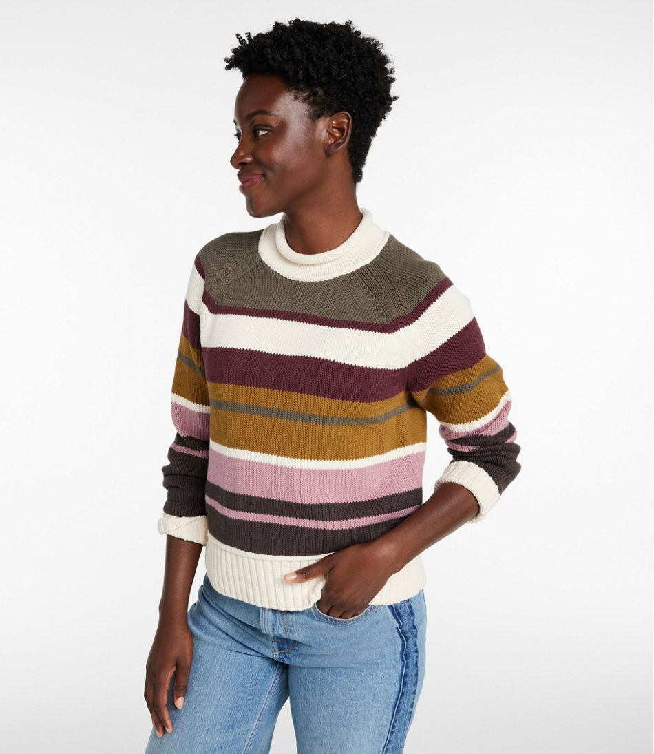 Women's Signature Original Cotton Sweater, Rollneck Stripe - L.L.Bean Trusted
