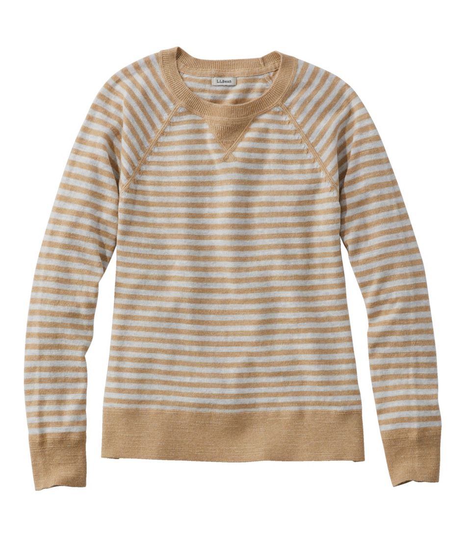 Women's Organic Cotton Slub Sweater, Crewneck Stripe - L.L.Bean Customer Favorite