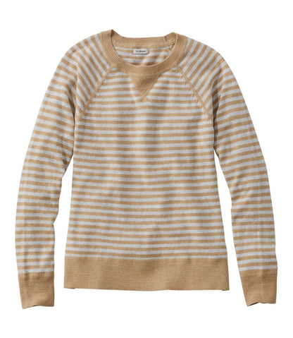 Women's Organic Cotton Slub Sweater, Crewneck Stripe - L.L.Bean Customer Favorite