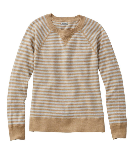 Women's Organic Cotton Slub Sweater, Crewneck Stripe - L.L.Bean Customer Favorite