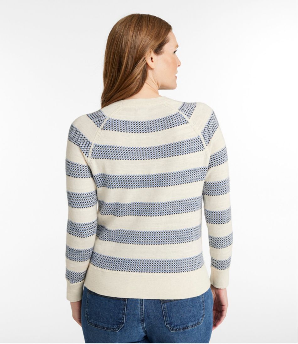 Women's Organic Cotton Slub Sweater, Crewneck Stripe - L.L.Bean Customer Favorite