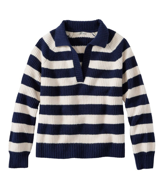 Women's SuperSoft Waffle Sweater, Polo Stripe - L.L.Bean Top Pick