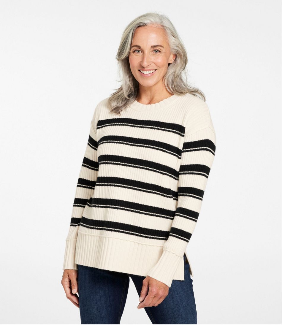Women's Heritage Heirloom Wool/Cashmere Sweater, Crewneck Stripe - L.L.Bean Popular