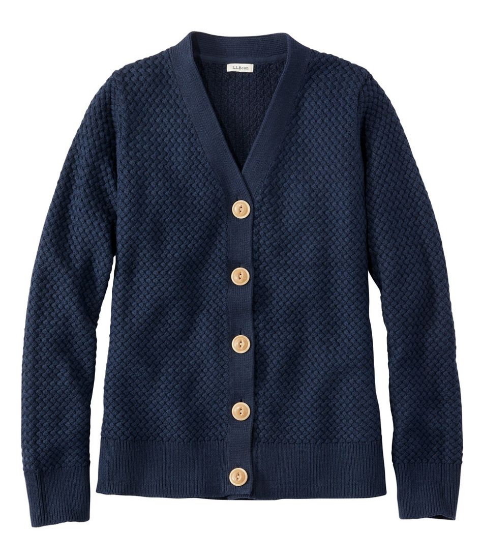 Women's Basketweave Sweater, Button-Front Cardigan - L.L.Bean Recommended