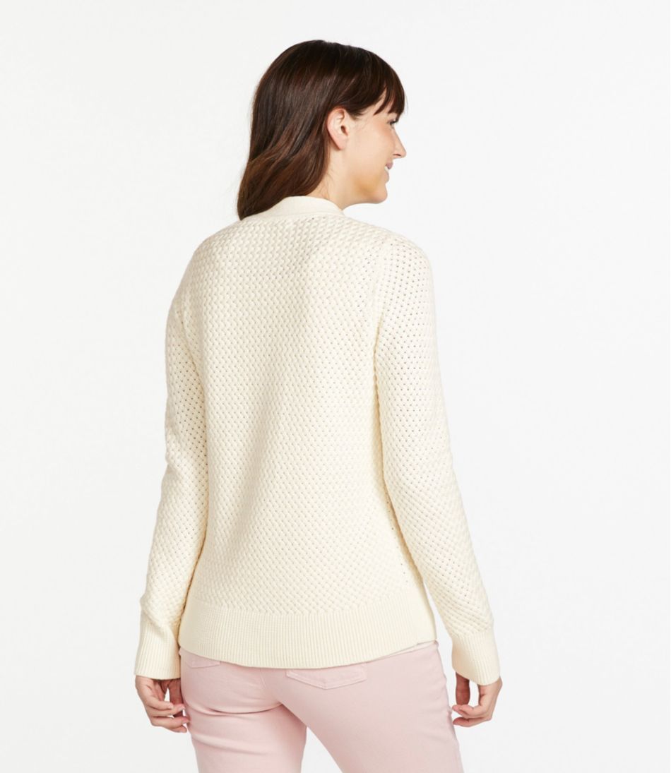 Women's Basketweave Sweater, Button-Front Cardigan - L.L.Bean Recommended