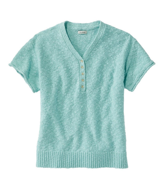 Women's Midweight Cotton Slub Sweater, Henley Short-Sleeve - L.L.Bean Exclusive