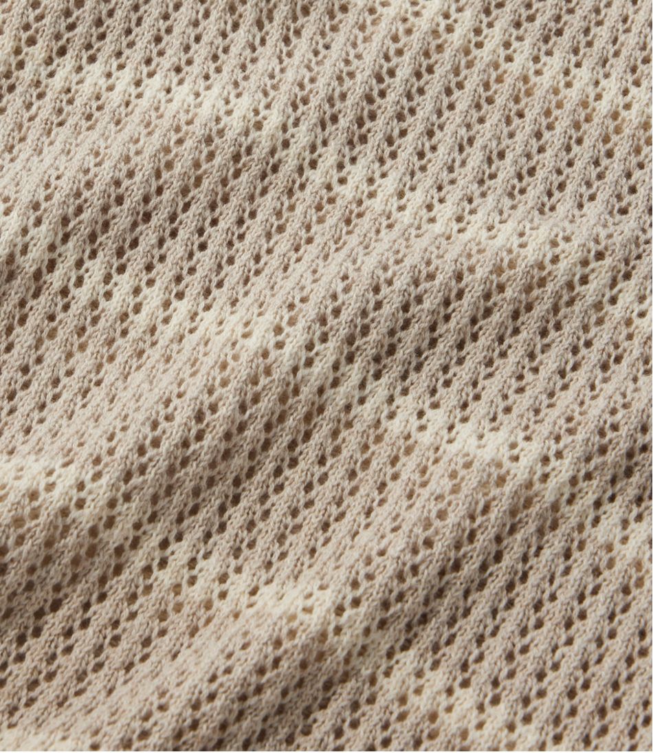 Women's Organic Cotton Slub Pointelle Sweater, Polo - L.L.Bean Classic