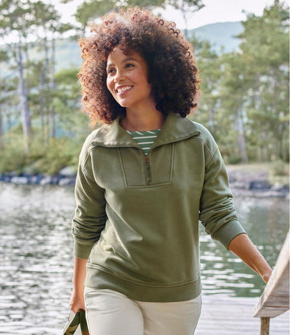 Women's Sunwashed Sweats, Quarter-Zip - L.L.Bean Quality