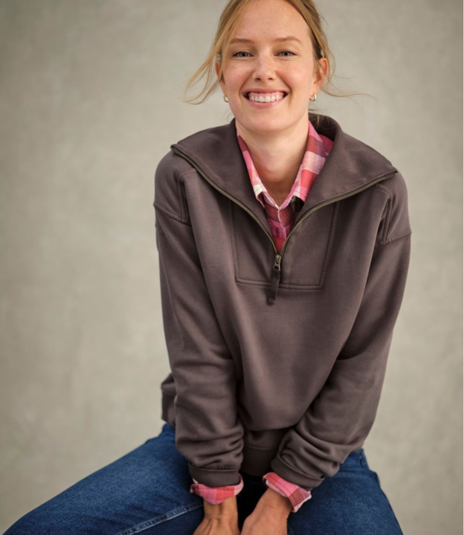 Women's Sunwashed Sweats, Quarter-Zip - L.L.Bean Quality