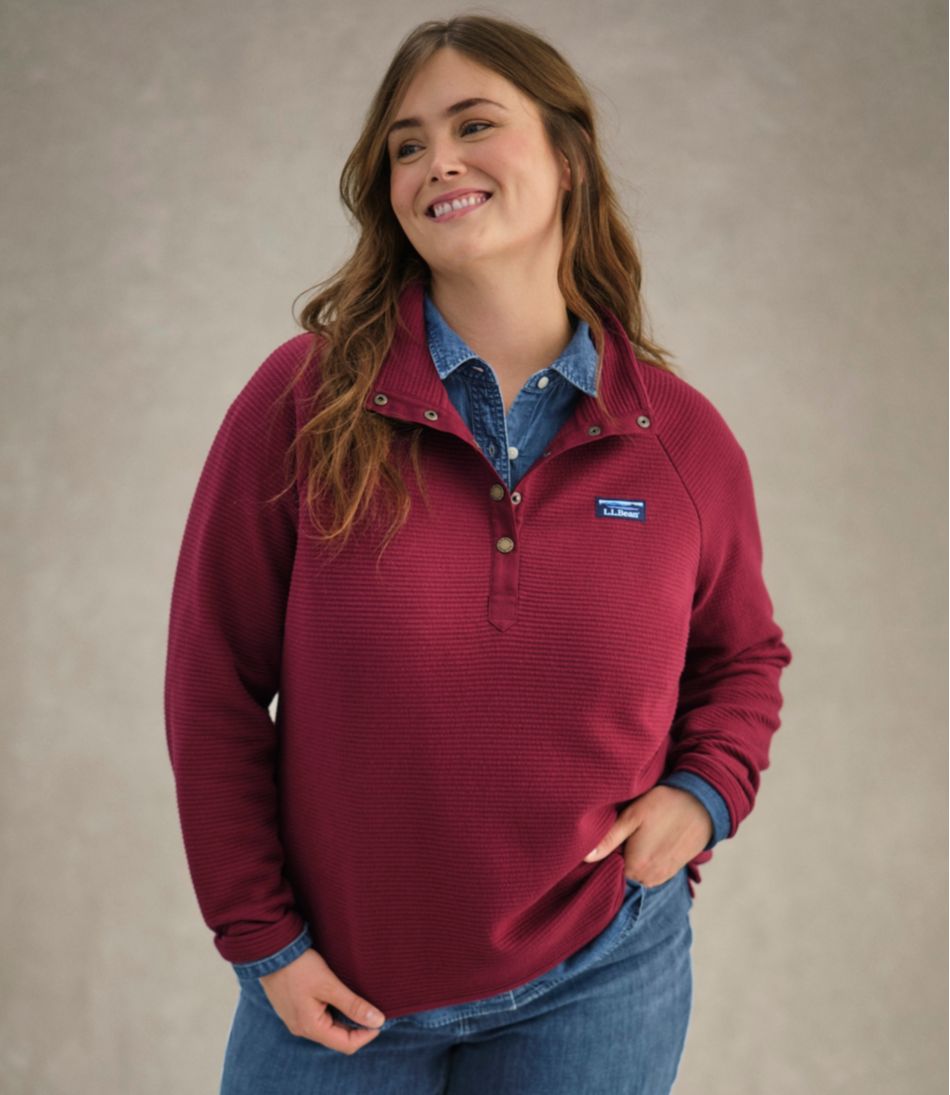 Women's Lakewashed Double-Knit Quarter-Snap - L.L.Bean Featured