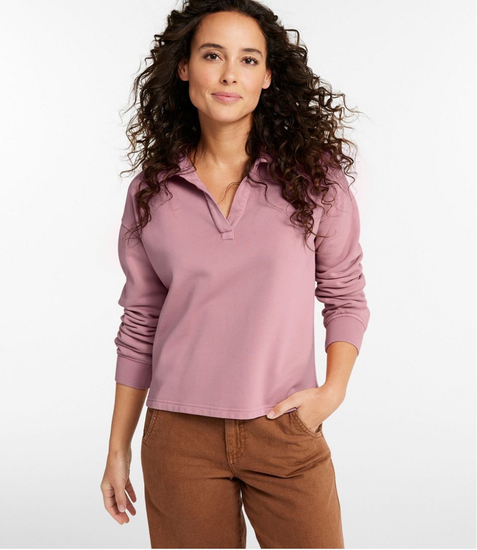 Women's Sunwashed Sweats, Splitneck Polo - L.L.Bean Trending