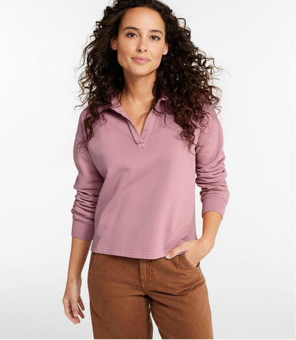 Women's Sunwashed Sweats, Splitneck Polo - L.L.Bean Trending