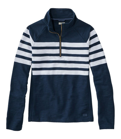 Women's Peaks Island Quarter-Zip Pullover, Stripe - L.L.Bean Signature