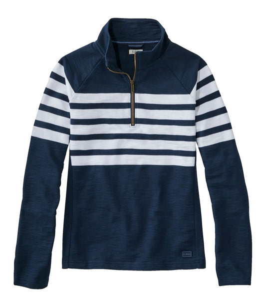 Women's Peaks Island Quarter-Zip Pullover, Stripe - L.L.Bean Signature