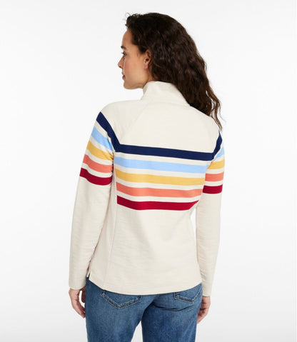Women's Peaks Island Quarter-Zip Pullover, Stripe - L.L.Bean Signature