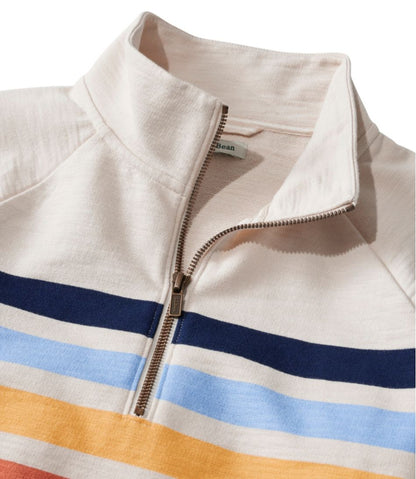 Women's Peaks Island Quarter-Zip Pullover, Stripe - L.L.Bean Signature