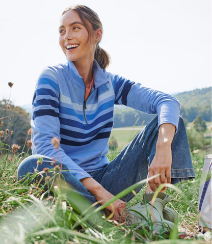 Women's Peaks Island Quarter-Zip Pullover, Stripe - L.L.Bean Signature