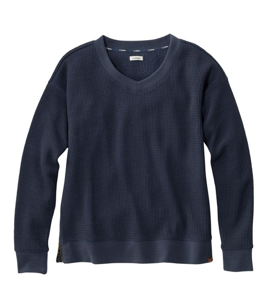 Women's Birchwood Brushed Waffle Top, V-Neck - L.L.Bean Value