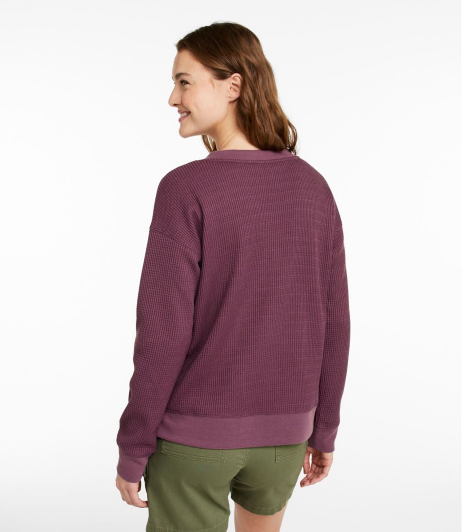 Women's Birchwood Brushed Waffle Top, V-Neck - L.L.Bean Value