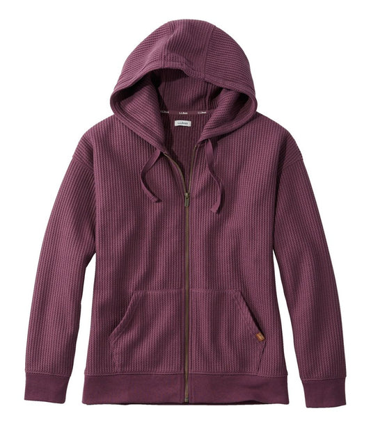 Women's Birchwood Brushed Waffle Full-Zip Hoodie - L.L.Bean Customer Favorite