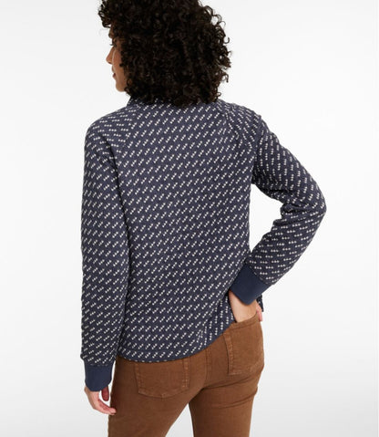 Women's Quilted Sweatshirt, Snapneck Pullover Print - L.L.Bean New