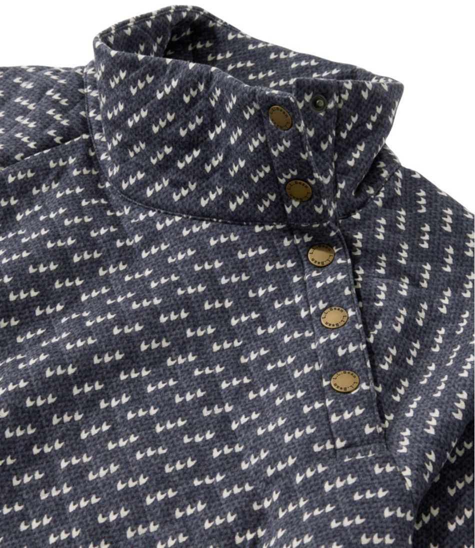 Women's Quilted Sweatshirt, Snapneck Pullover Print - L.L.Bean New