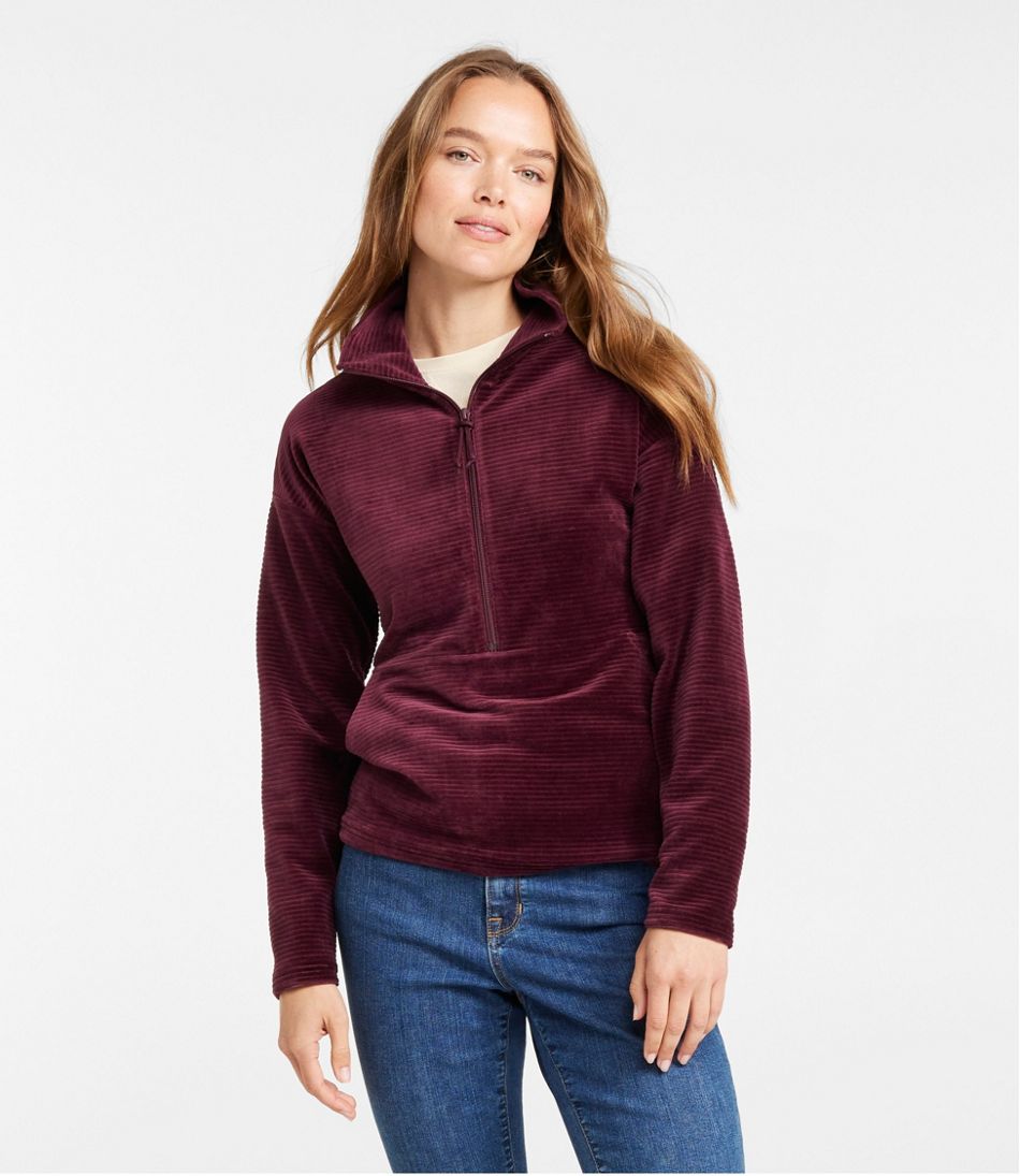 Women's Soft Stretch Corduroy Pullover, Half-Zip - L.L.Bean Signature