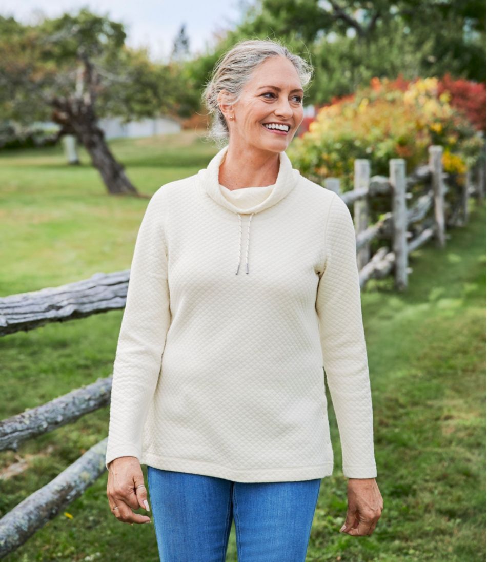 Women's SoftLight Quilted Top, Funnelneck Pullover - L.L.Bean Customer Favorite