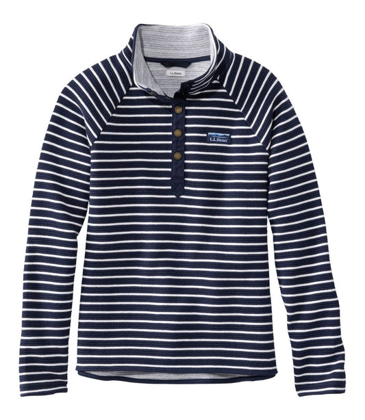 Women's Lakewashed Double-Knit Quarter-Snap, Stripe - L.L.Bean Top Pick