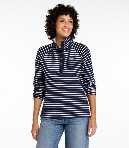Women's Lakewashed Double-Knit Quarter-Snap, Stripe - L.L.Bean Top Pick
