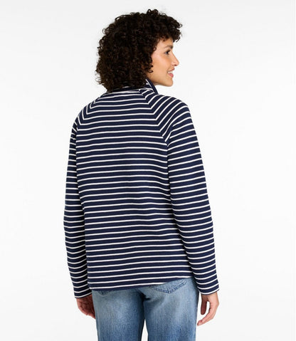 Women's Lakewashed Double-Knit Quarter-Snap, Stripe - L.L.Bean Top Pick