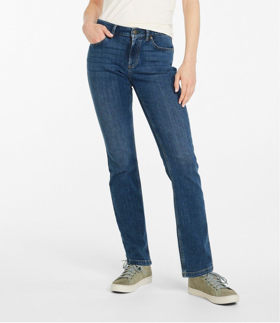 Women's BeanFlex® Jeans, Mid-Rise Straight-Leg - L.L.Bean Essential