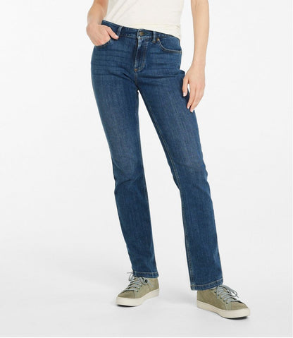 Women's BeanFlex® Jeans, Mid-Rise Straight-Leg - L.L.Bean Essential