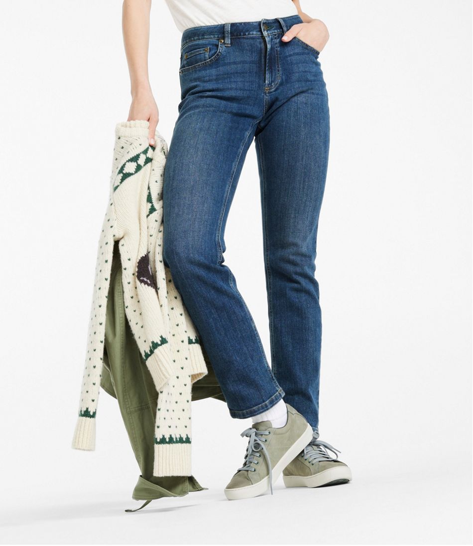 Women's BeanFlex® Jeans, Mid-Rise Straight-Leg - L.L.Bean Essential
